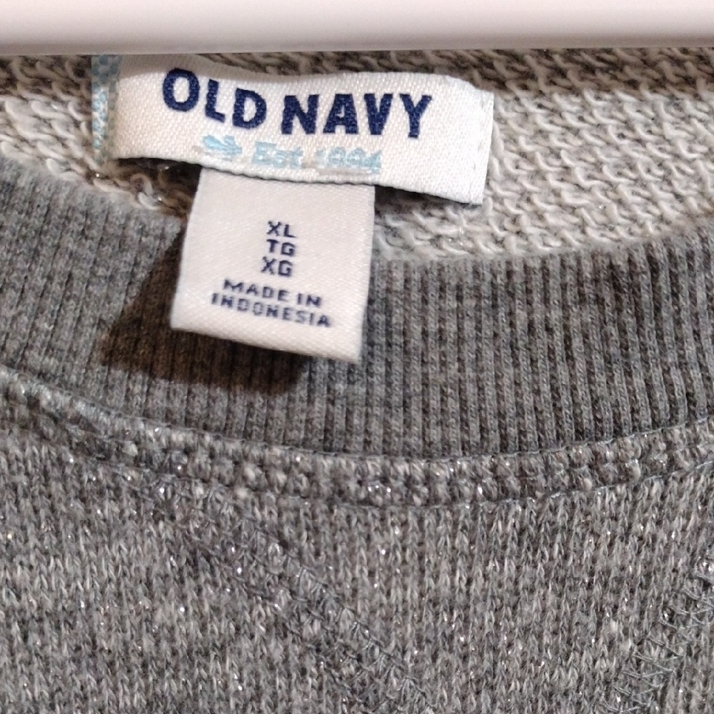 Old Navy Vibrant And Fun Gray Sparkle Sweatshirt - Picture 2 of 4